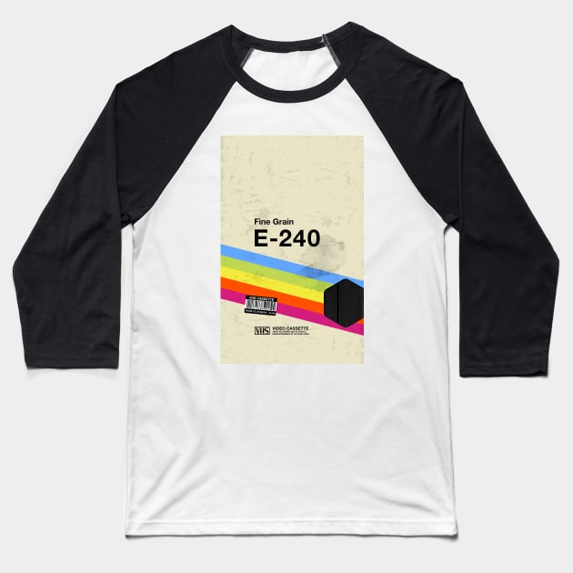 VHS cassette case, E-240 [retrowave/vaporwave] Baseball T-Shirt by Synthwave1950